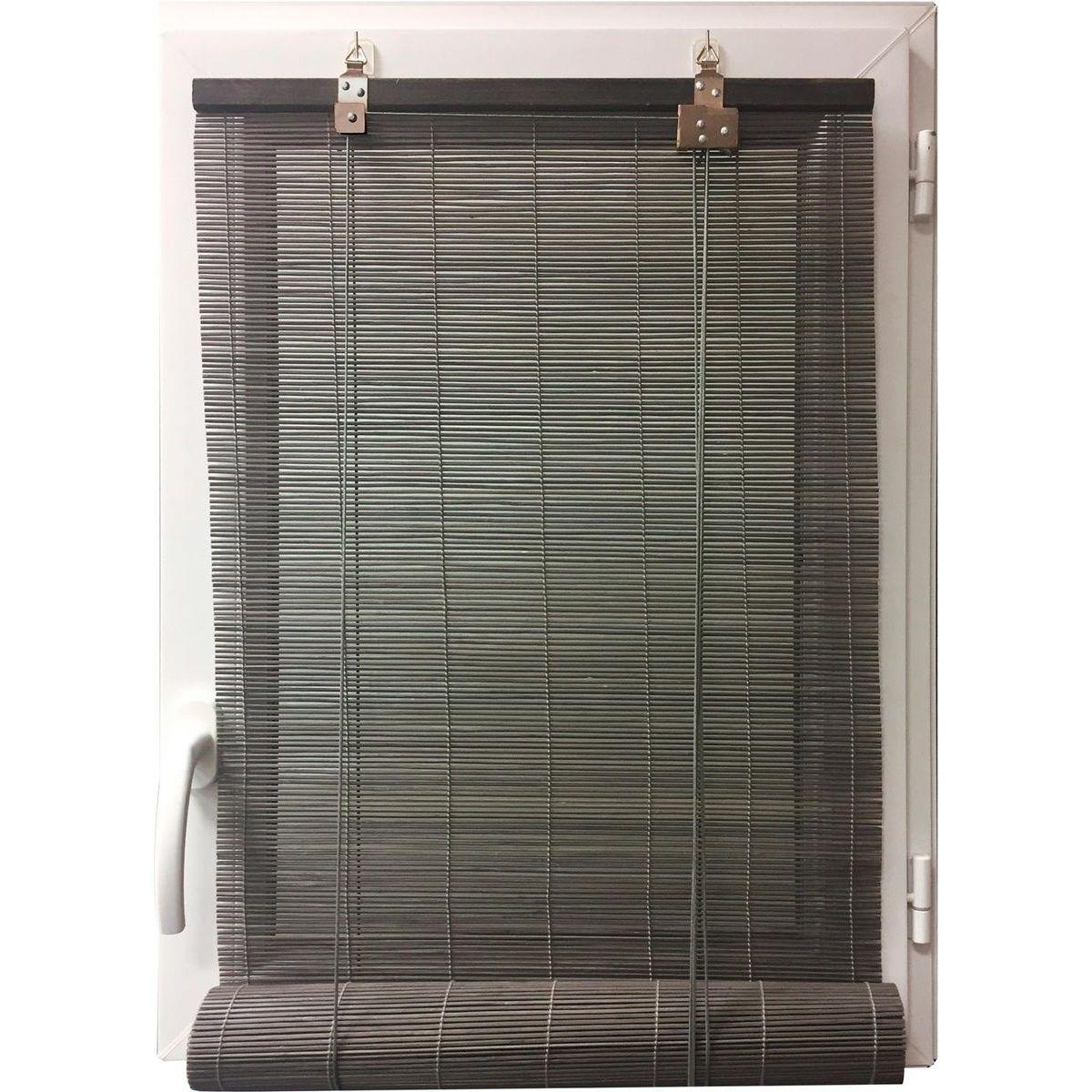 STORE ENROULEUR BAGUETTES BAMBOU 150X180CM GRIS