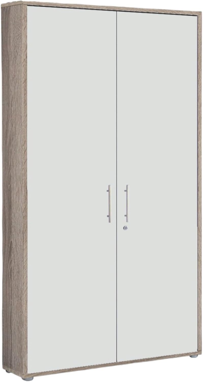 moebel-dich-auf Aktenschrank TABOR hoch in Eiche Sonoma weiß matt 2 Türen (B/H/T): 84,4 x 185,6 x 33 cm