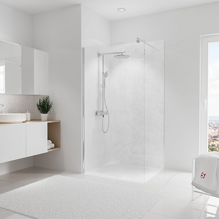 Panneau mural salle de bains 100 x 210 cm, Schulte DécoDesign Brio, marbre brillant