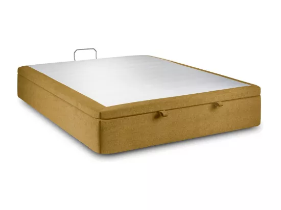 Sommier Coffre Tissu Jaune 160x200 H39cm
