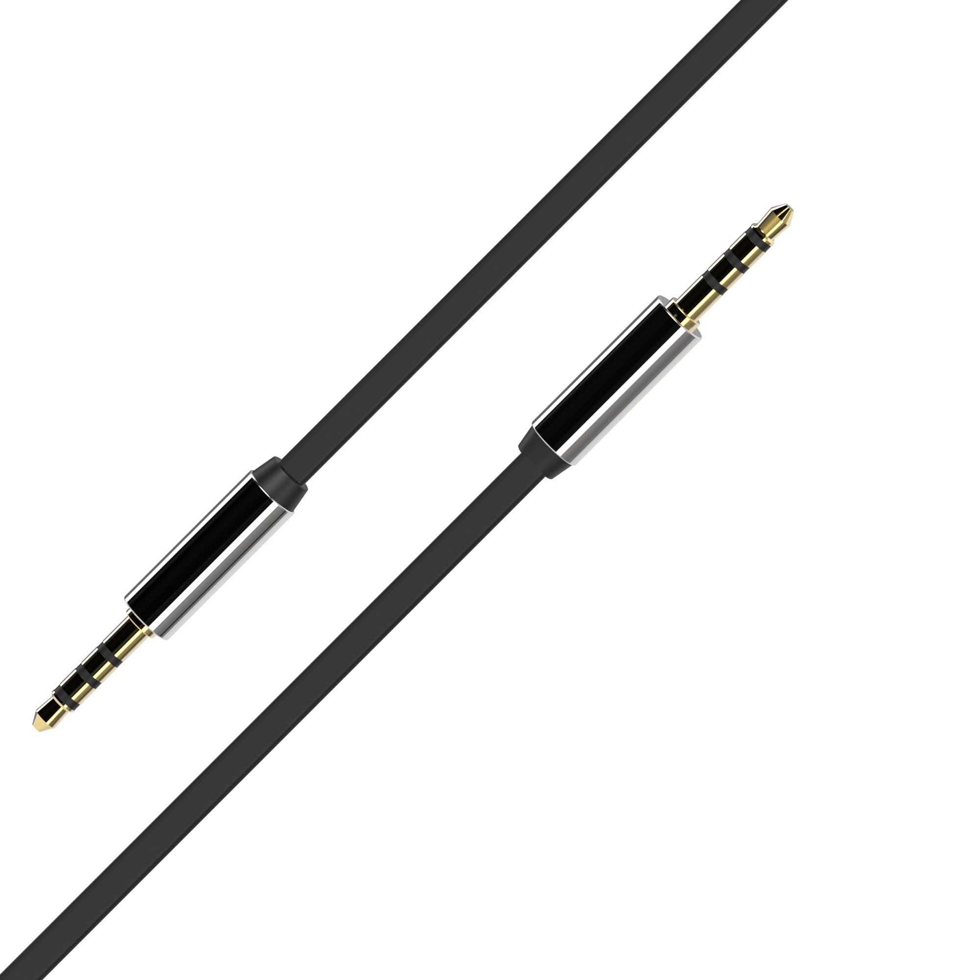 Xlayer KABEL Kabel Audio flat AUX Kabel 3,5mm Klinkenkabel 1.0 m Black
