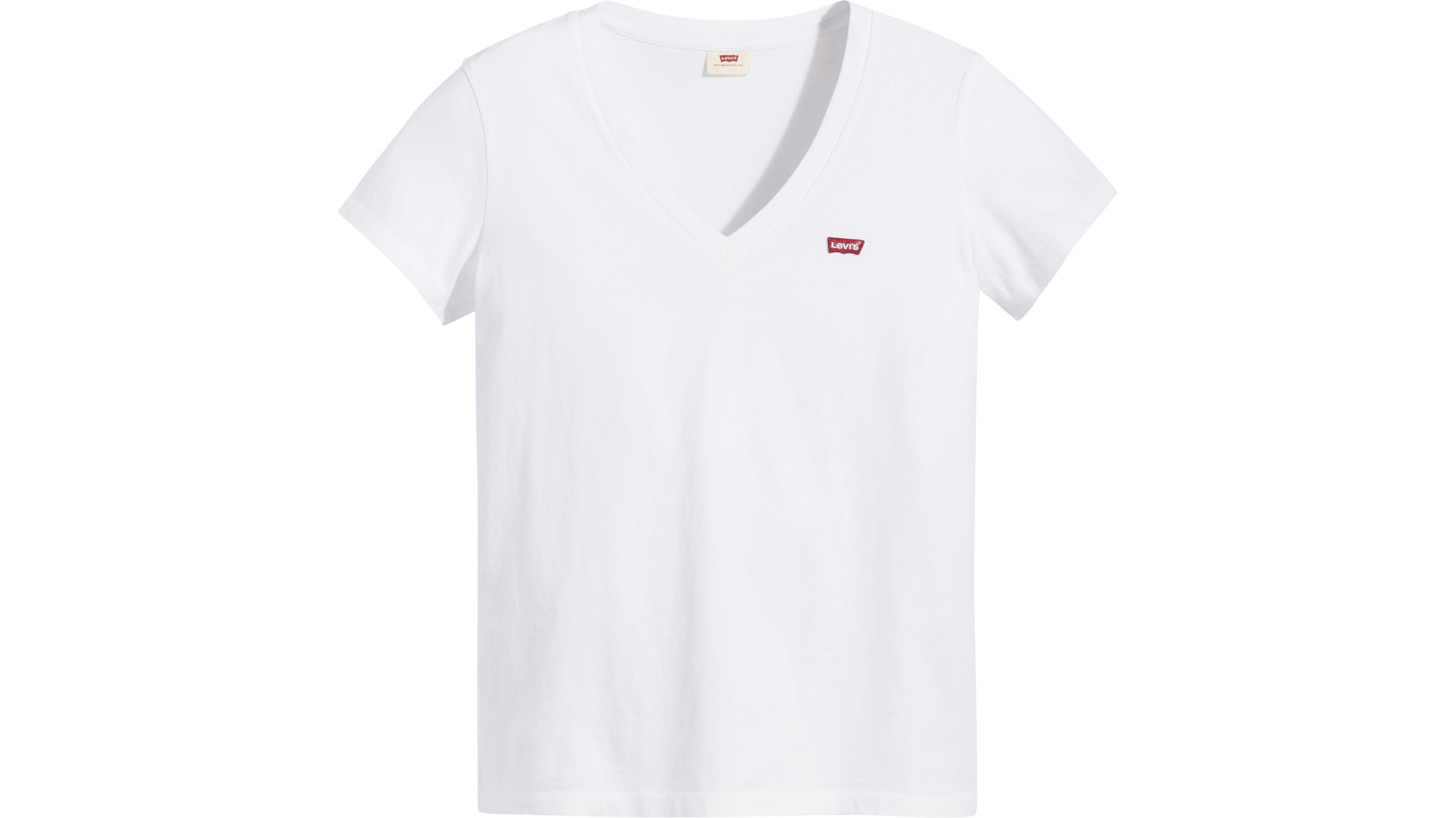 T-shirt col V - White - Blanc