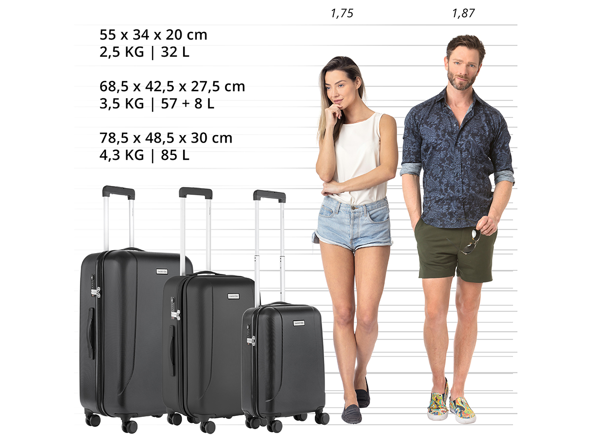 CarryOn Skyhopper 3-delige TSA kofferset - Black