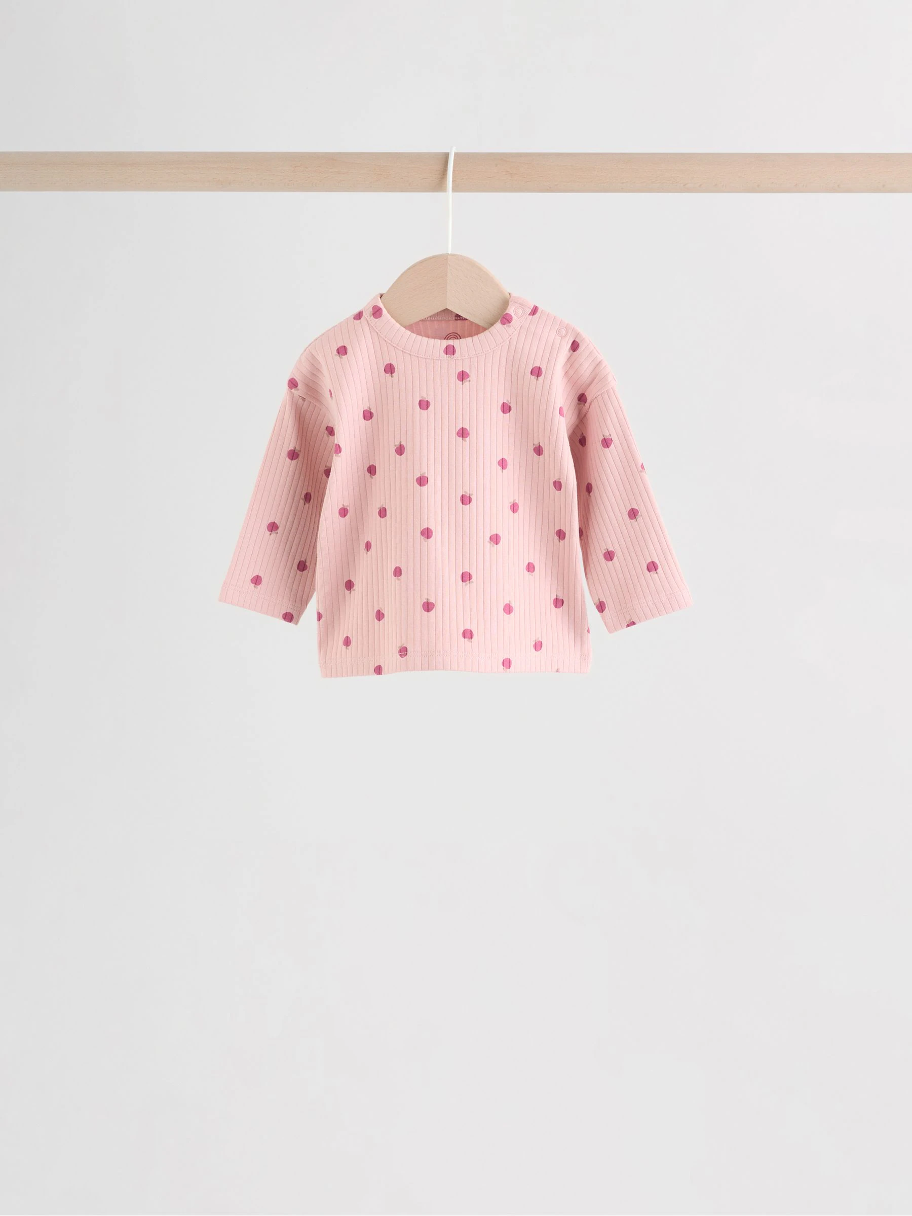Roze/crème/bruine print - 6 -delige set van top met lange mouwen en leggings (0mnd -3jr)