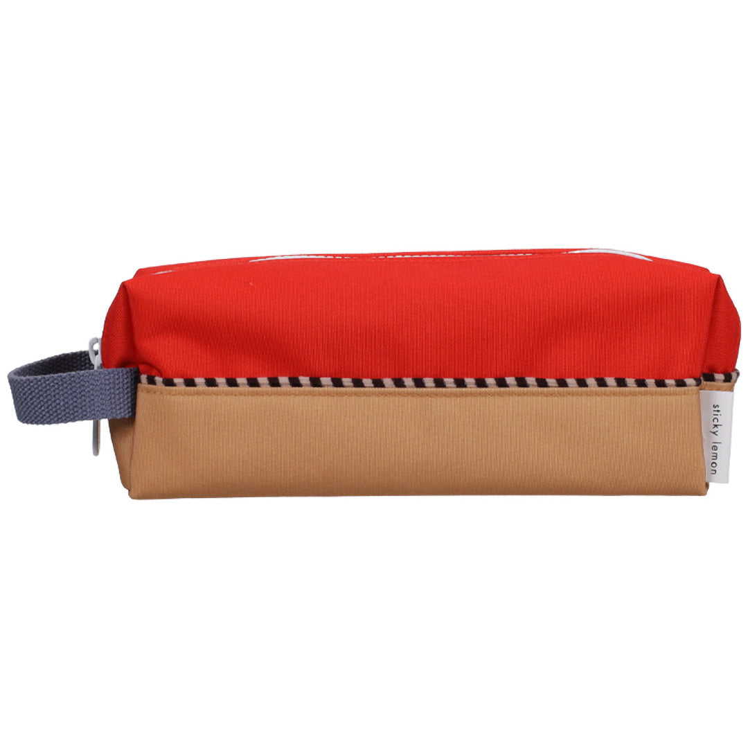 sticky lemon pennenetui colourblocking - red hat - jane beige