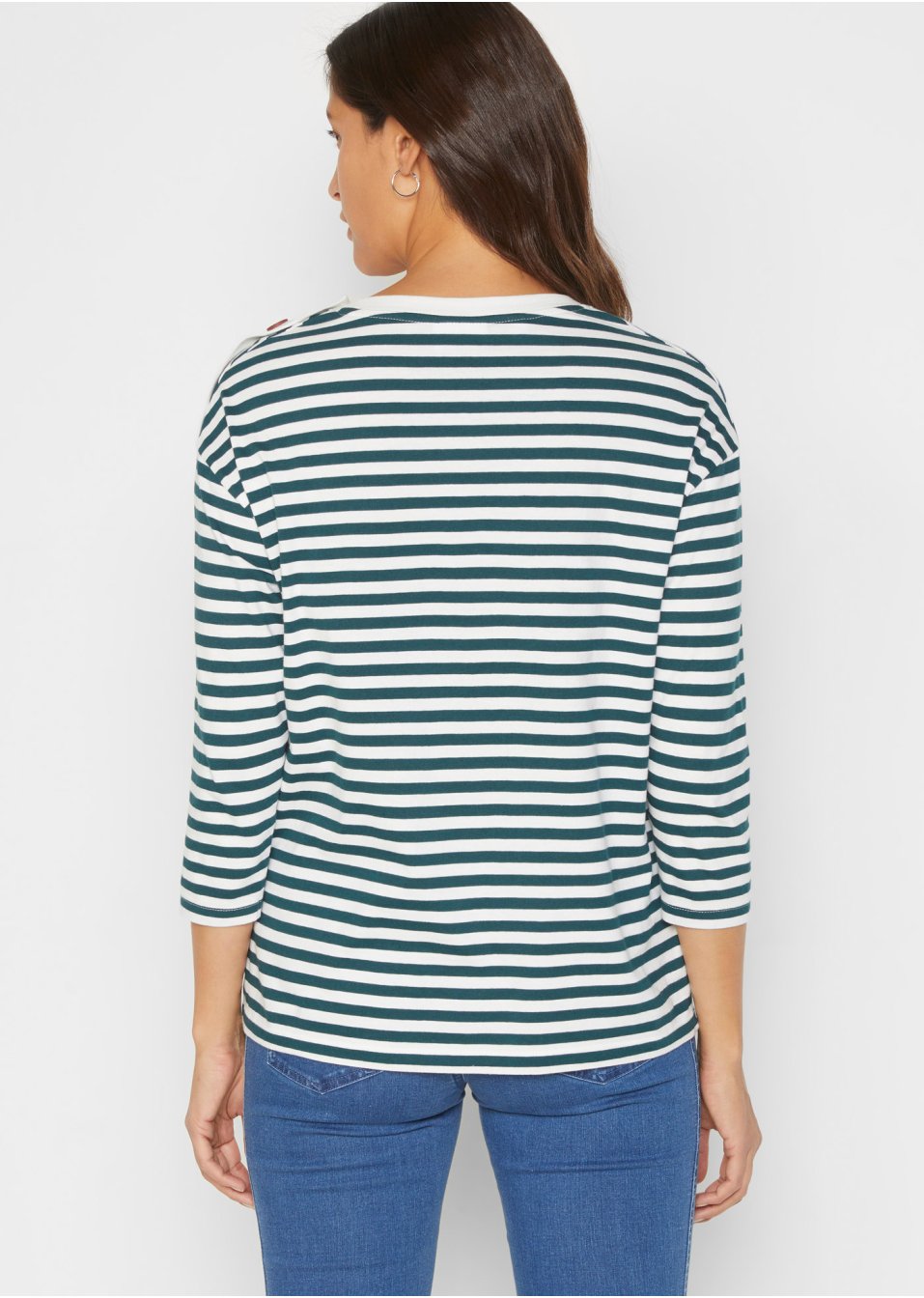 T-shirt manches longues oversized avec boutons