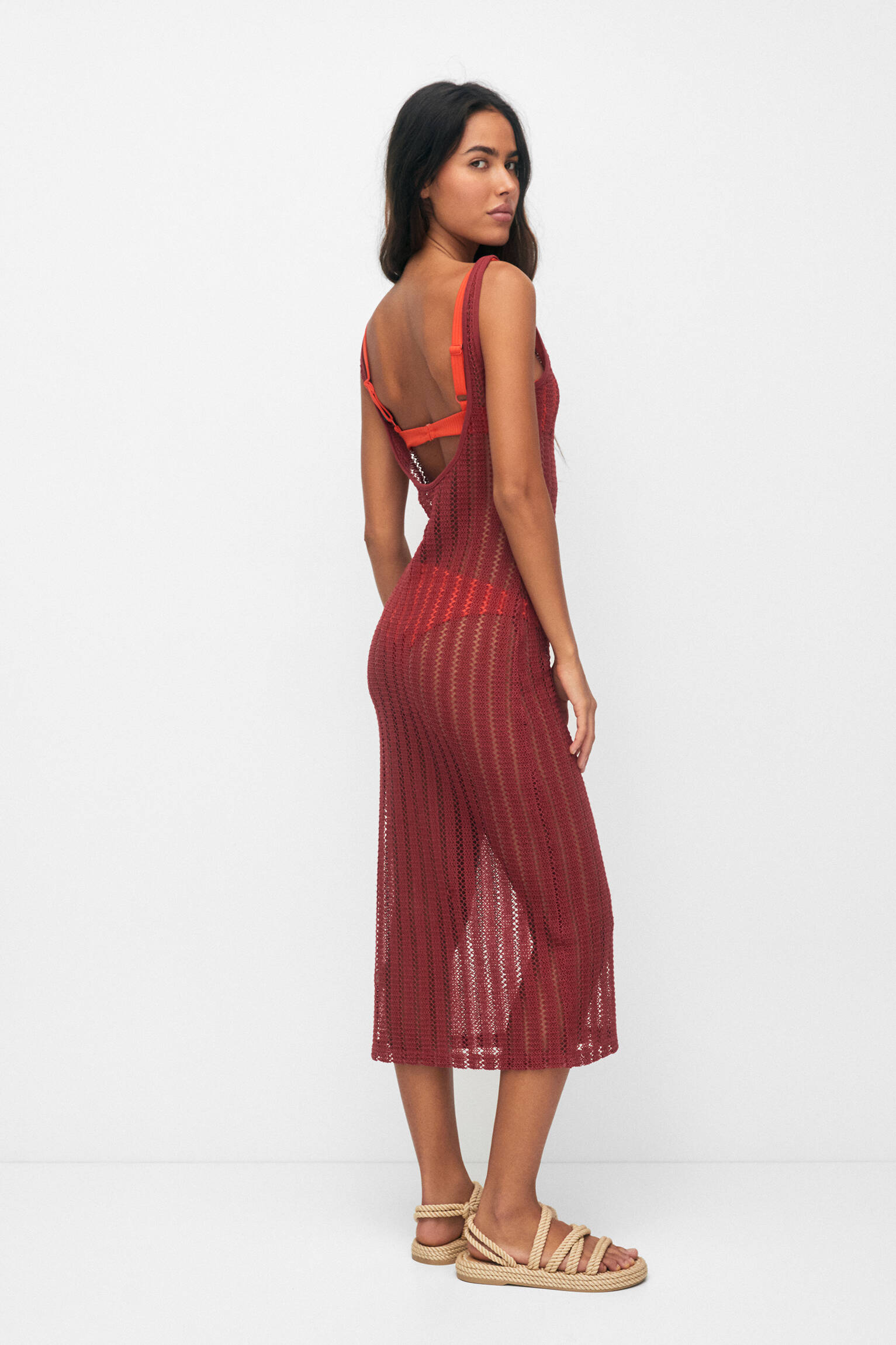 VESTIDO MIDI VERMELHO - BORGONHA