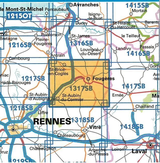 IGN - 1317 SB FOUGERES ST BRICE 1 25 000