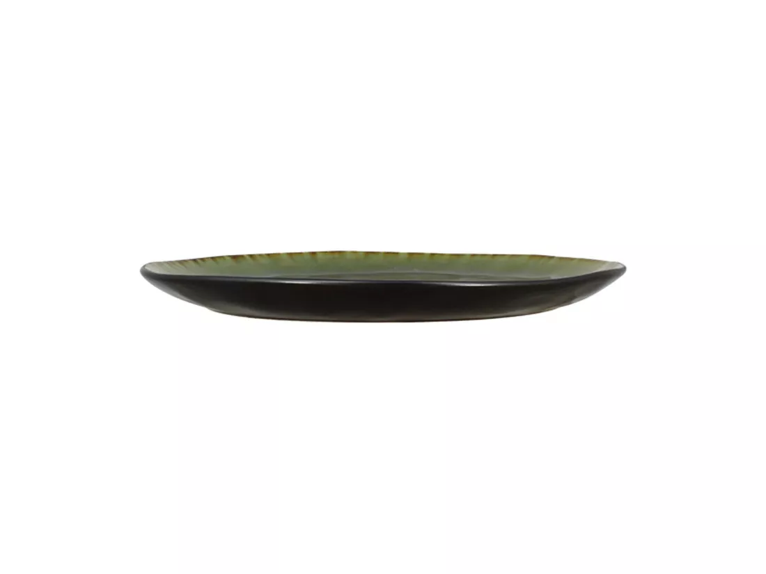 Ogo Living - Lot 6 Assiettes Plate Meta 26.5cm En Gres Vert