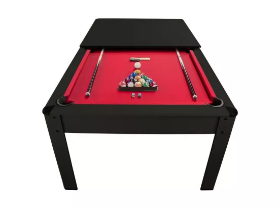Billard Américain HARMONY 6Ft - 206,5 x 116,5 x 80 cm avec accessoires et plateau dînatoire - Couleur Noir