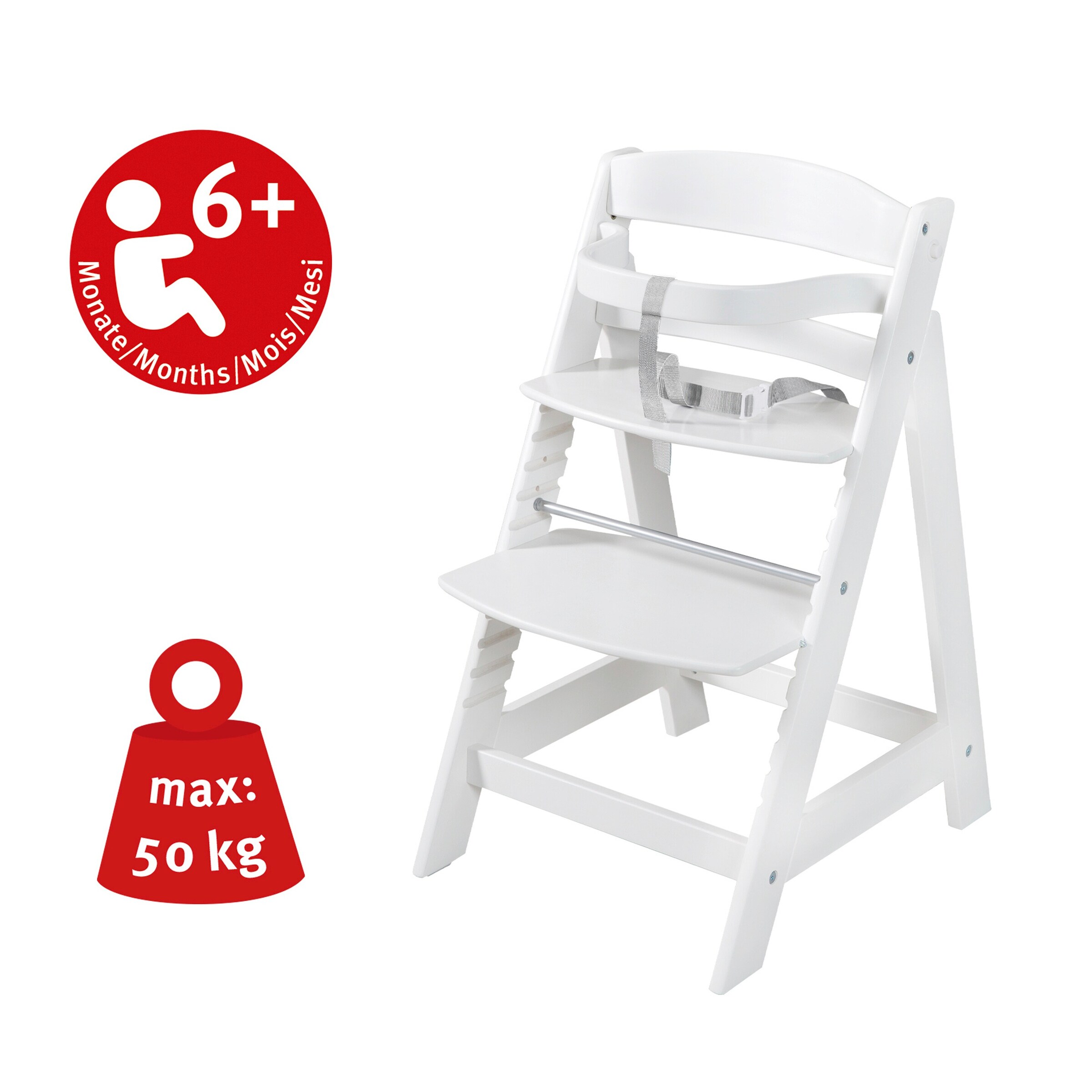 roba Treppenhochstuhl, Set 2in1 roba Style grau Born Up