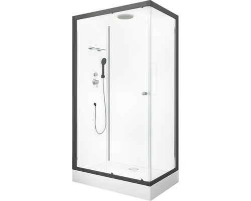Aurlane Black zen complete douche-unit, 80 x 110 x 217 cm, antraciet mat