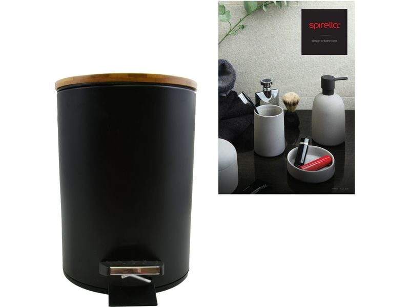 spirella Treteimer Adonis 5 l, Schwarz Treteimer mit Soft-Close-Deckel