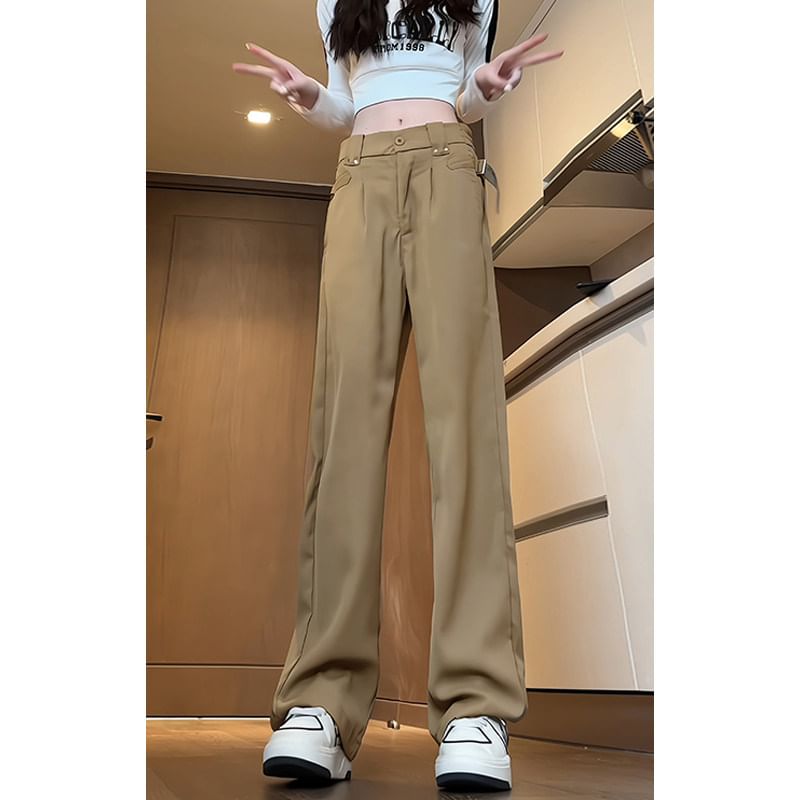 Bay Go Mall - Elastische taille, effen, losse pasvorm, pantalon