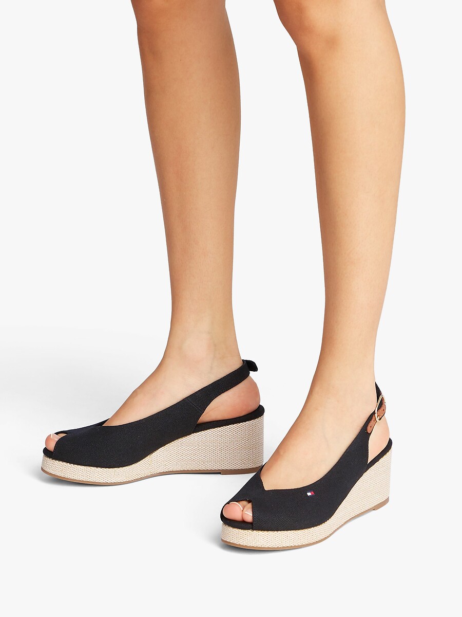 TOMMY HILFIGER<br>Sandálias plataforma com tira no calcanhar Bandeira