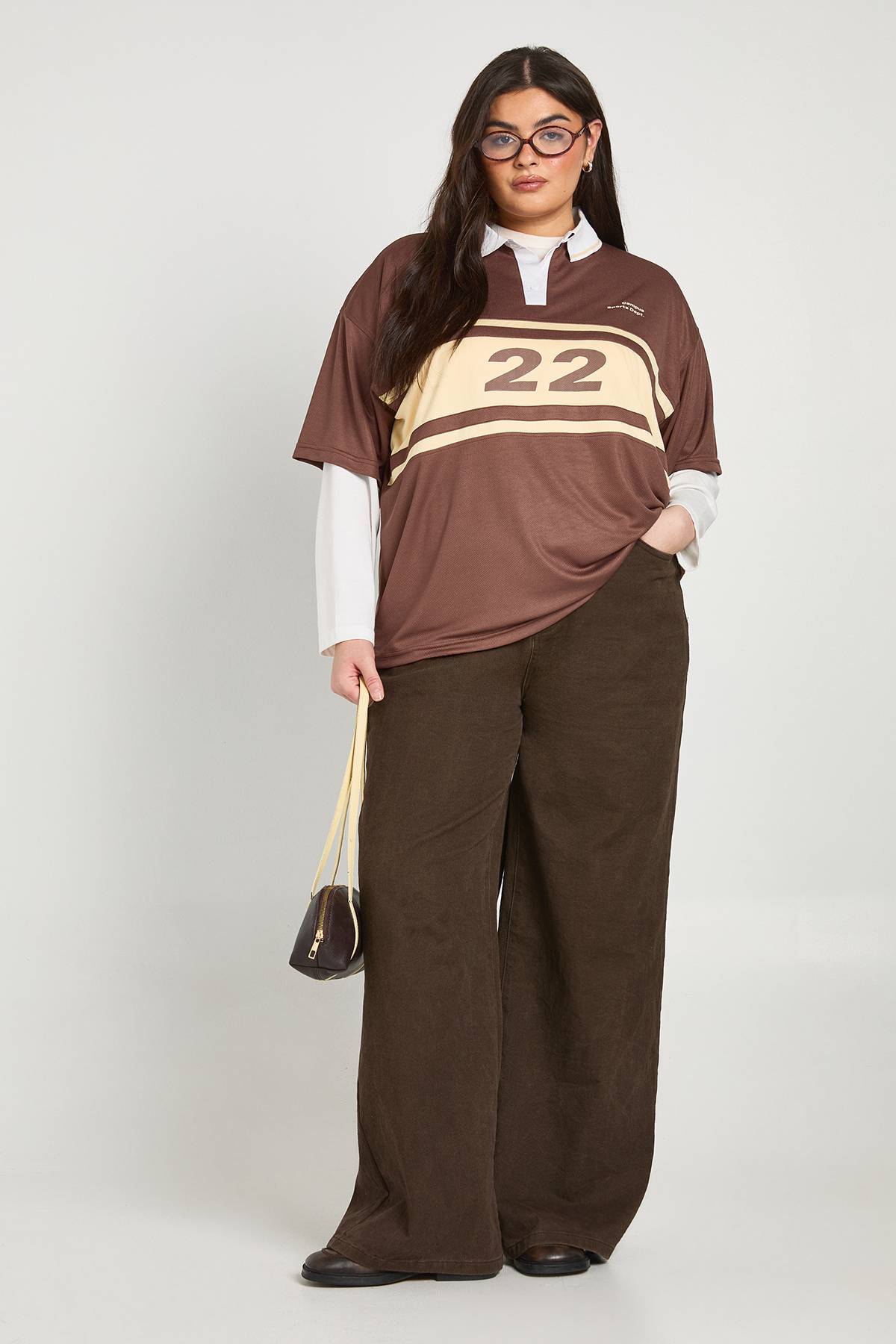 boohoo Haut De Rugby À Col Grande Taille