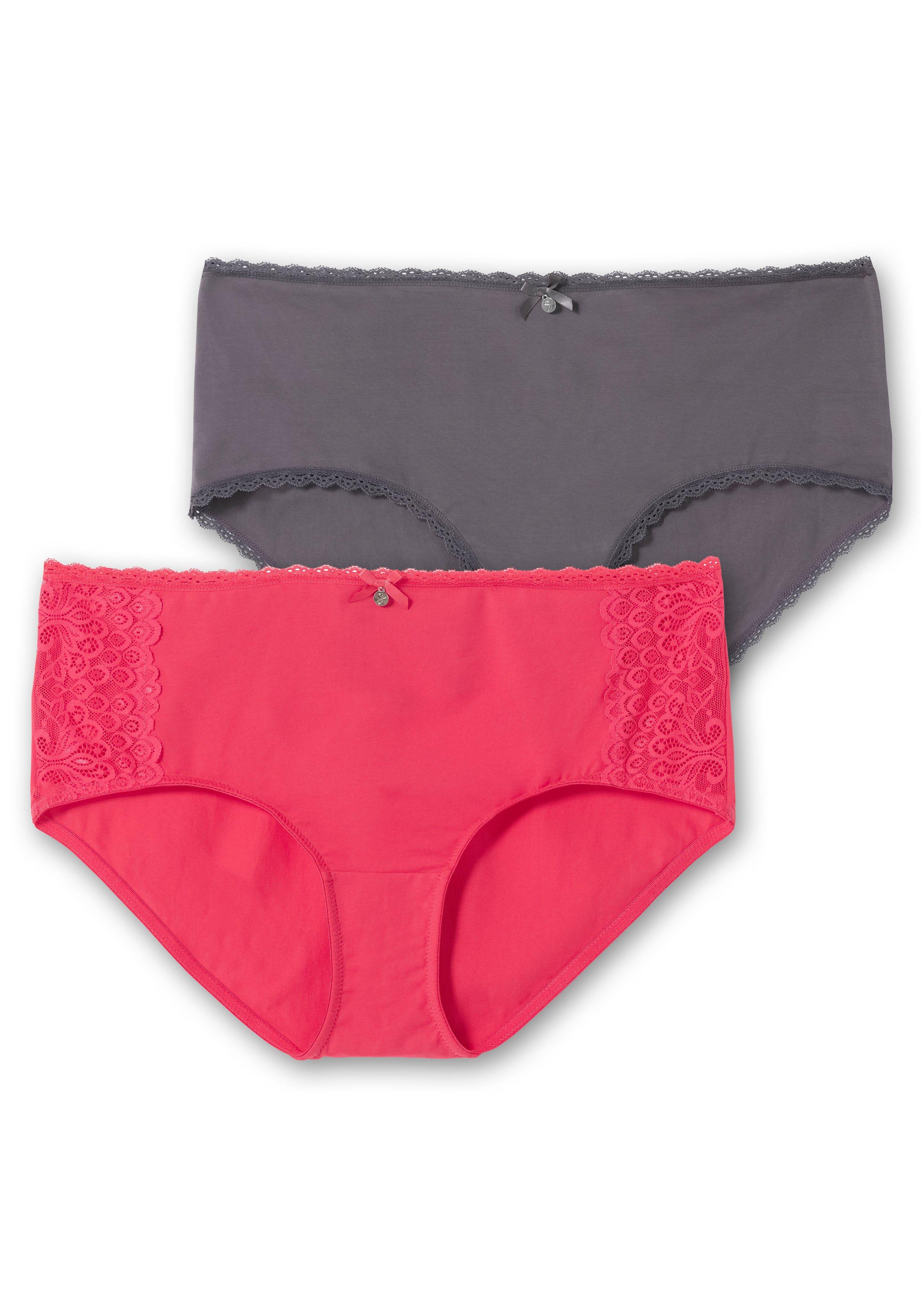Doppelpack Pantys mit hoher Taille und Spitzendetails