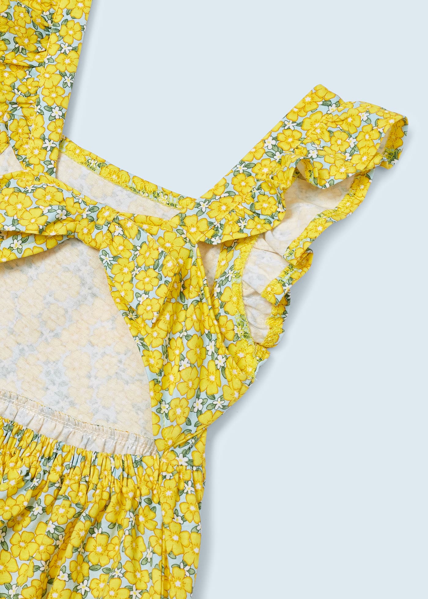 Vestido estampado com detalhe nas costas em algodão para meninas