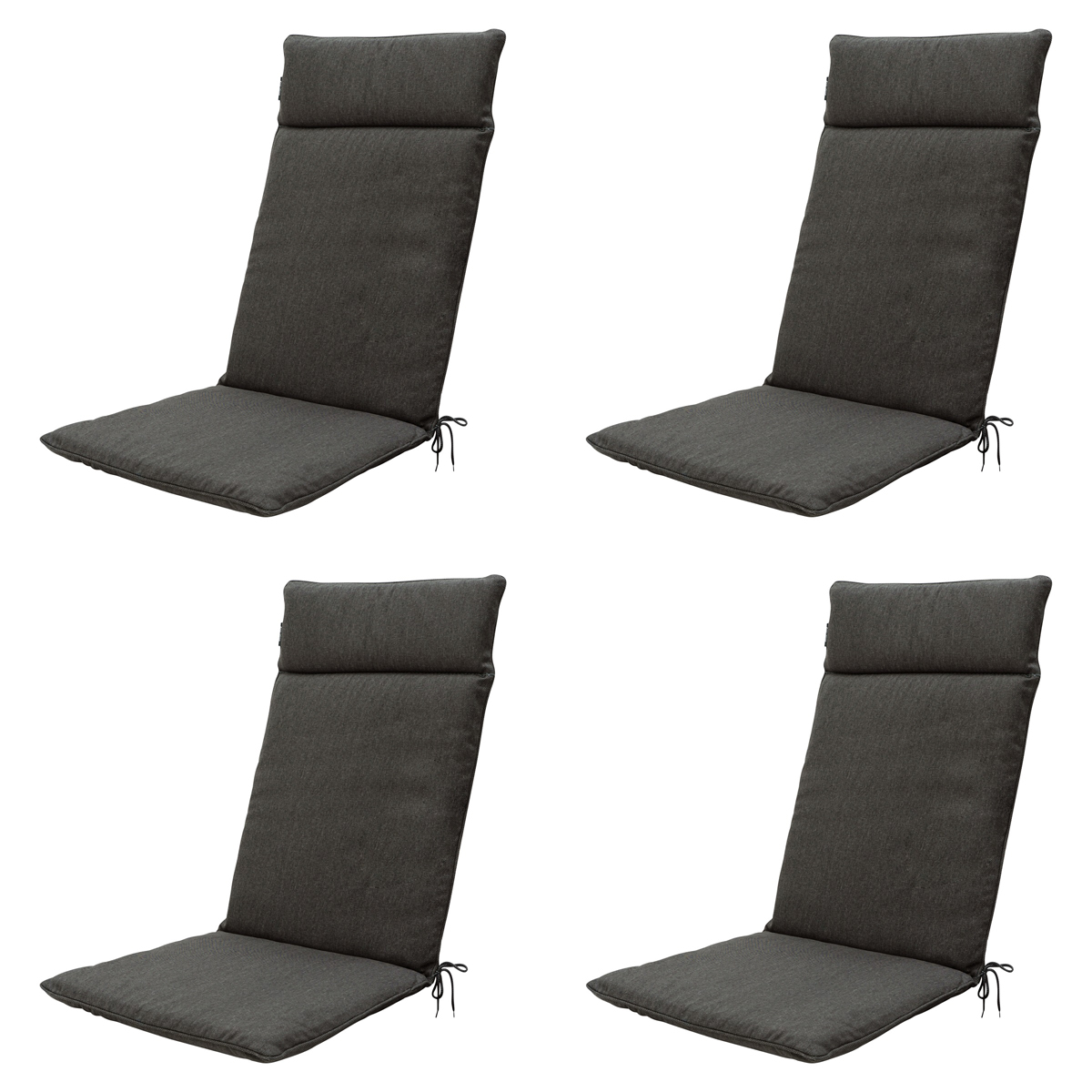 Madison Dark  canvas eco+ Tuinstoelkussen - Set van 4