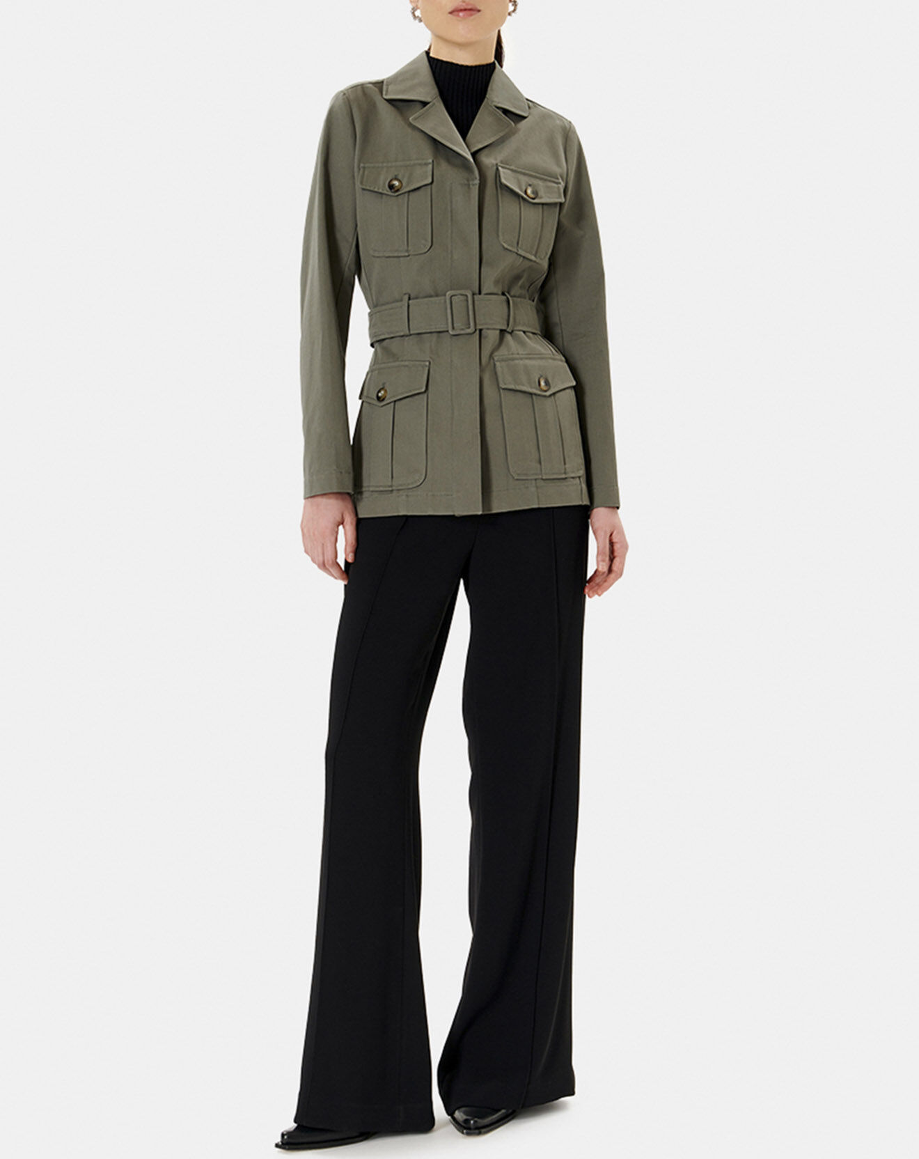 Zapa Trench-coat court en Gabardine Vania kaki