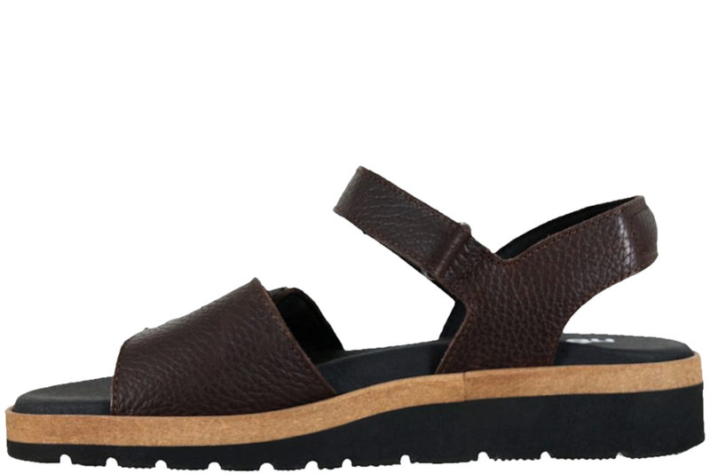 NEW FEET SANDAL I MØRKEBRUNT KALVESKIND