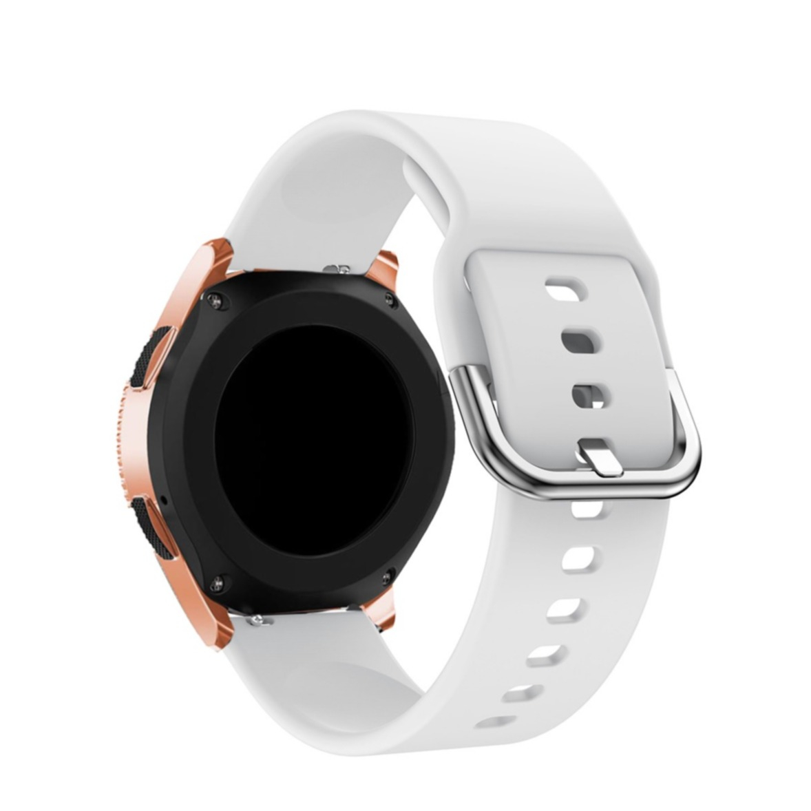 Samsung Galaxy Watch 4 Classic (42mm) Silikon Sport Armband mit Dornschliesse (Gelenkumfang: 160-210mm) - Weiss