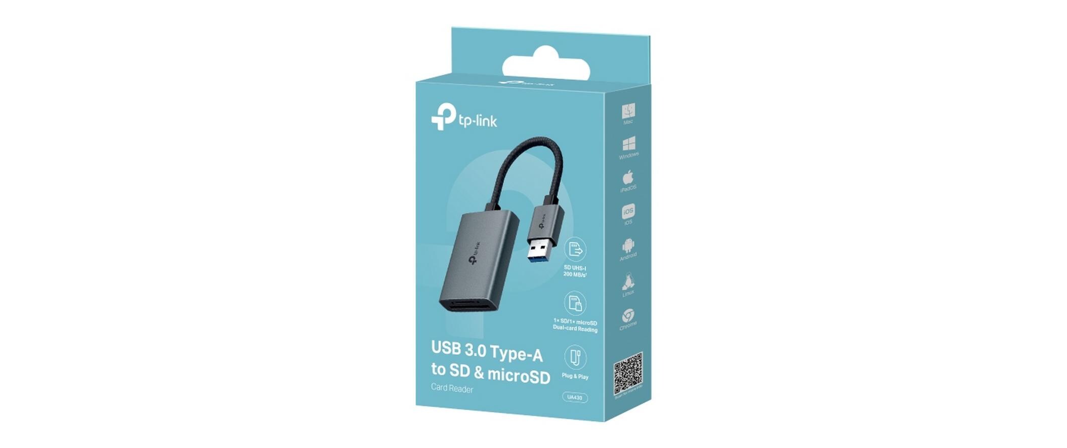 Card Reader Extern UA430 USB-A Stecker -USB 3.0 Type-A zu SD- und microSD 3.0-Kartenleser