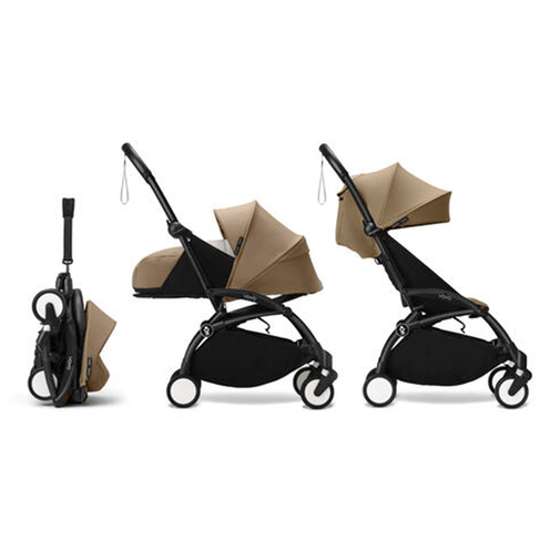 Poussette YOYO 3 Pack 0+ et 6+ Toffee / Cadre Noir - STOKKE