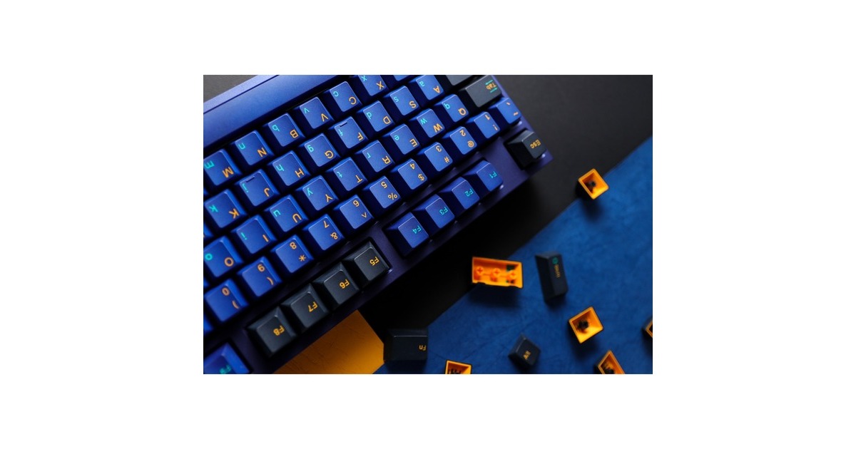 DuckyHorizon keycaps  (Donkerblauw/zwart, 133 stuks)