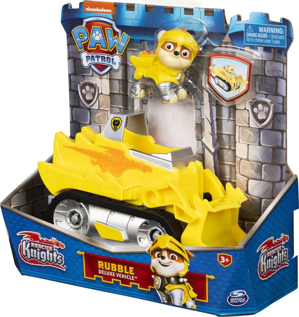 Paw Patrol Figur - Rescue Knights - Rubble Med Køretøj