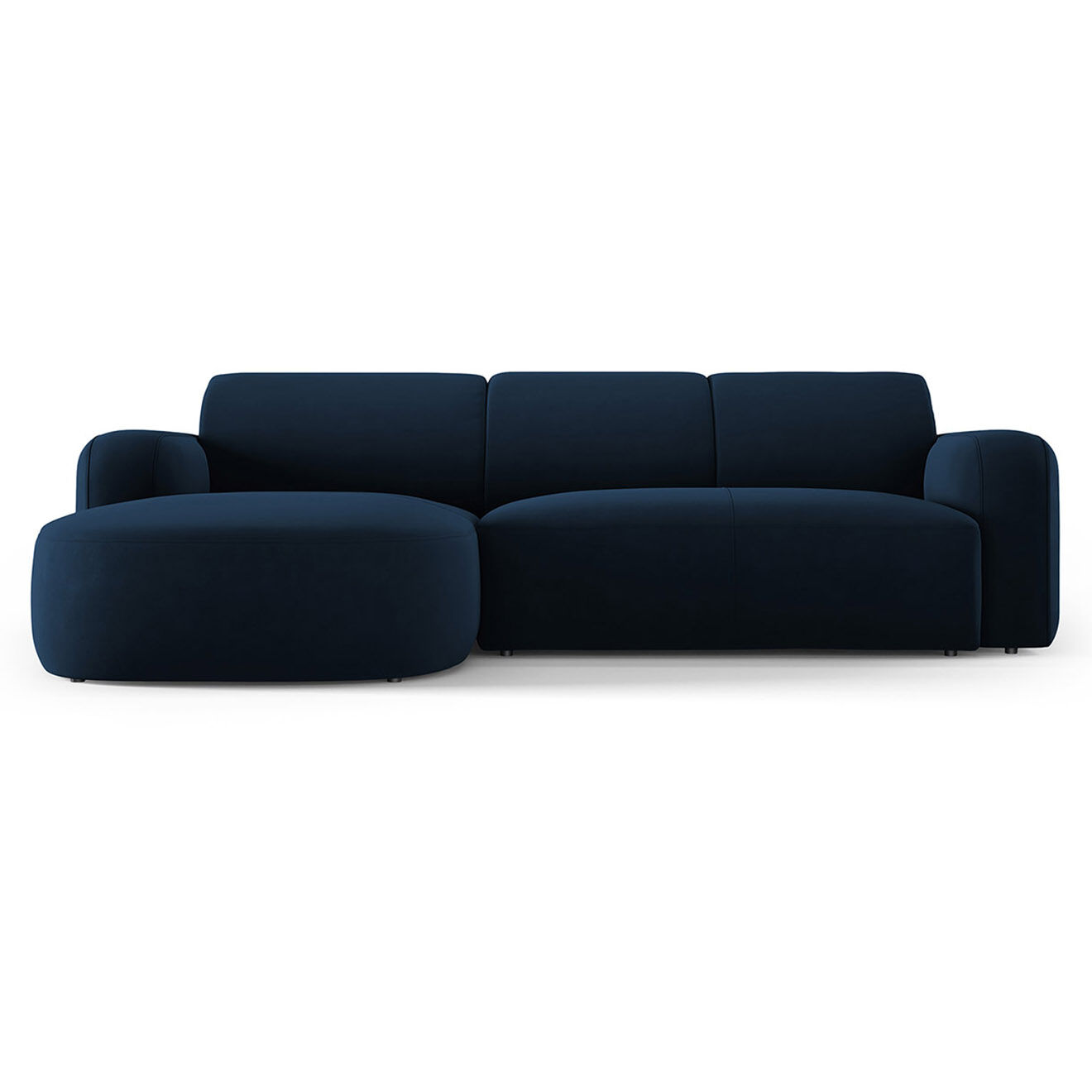 Mazzini Sofas Canapé d'angle gauche Velours Jasmin 4 Places bleu roi - 250x170x72 cm