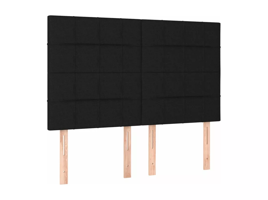 Sommier tapissier avec matelas et LED Noir 140x190 cm Tissu