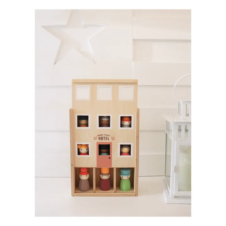 Tender Leaf Toys Hôtel Happy Folk et ses personnages en bois