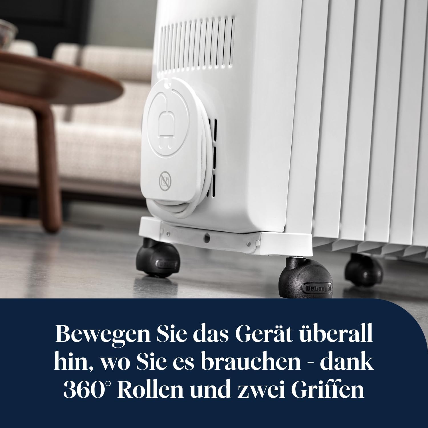 De'Longhi Dragon EasyTronic – Ölheizer für Räume bis 75m³, Elektroheizung mit Sicherheitsthermostat, 10 Rippen, Individuelle Heizung – 12 Temperaturstufen, Tragbar, 2500W, Weiß (TRD51025)
