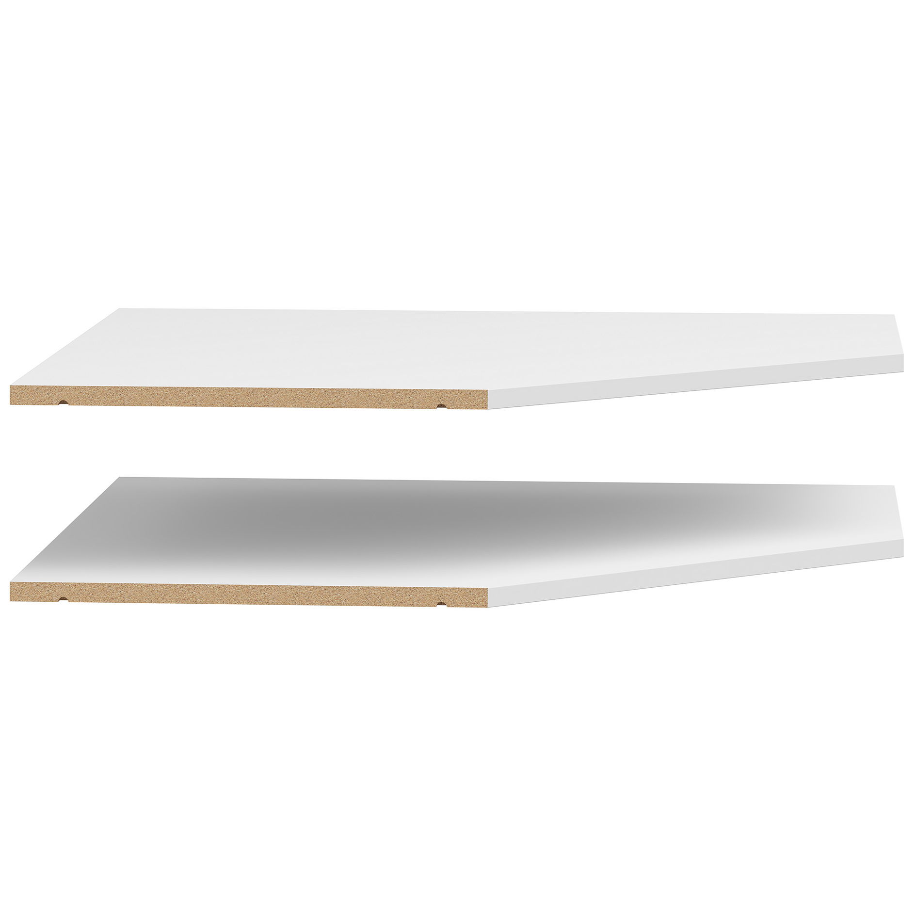 2-teiliges Eck-Einlegeboden-Set - weiß