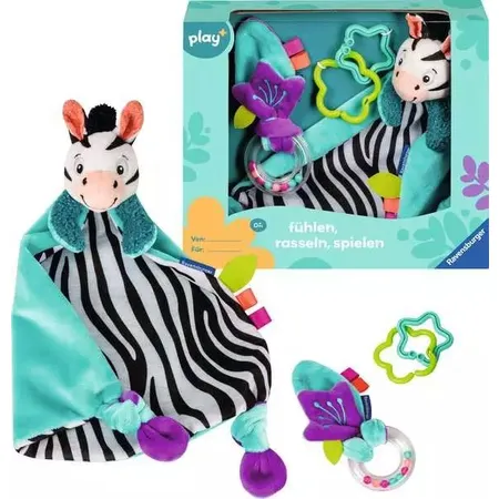 Ravensburger play+ Fühlen, rasseln, spielen (Geschenk-Set: Zebra)