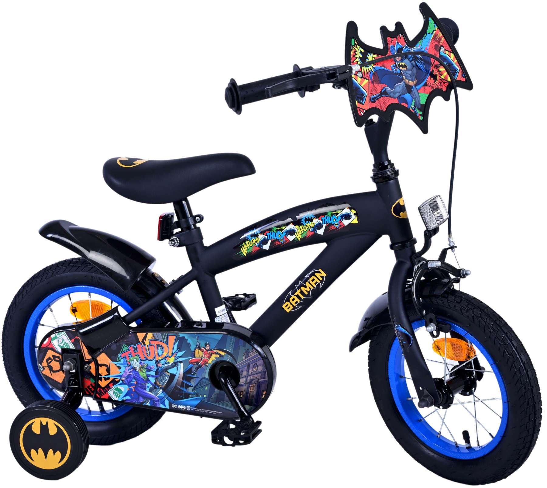 Kinderfahrrad Batman für Jungen 12 Zoll Kinderrad in Schwarz Fahrrad