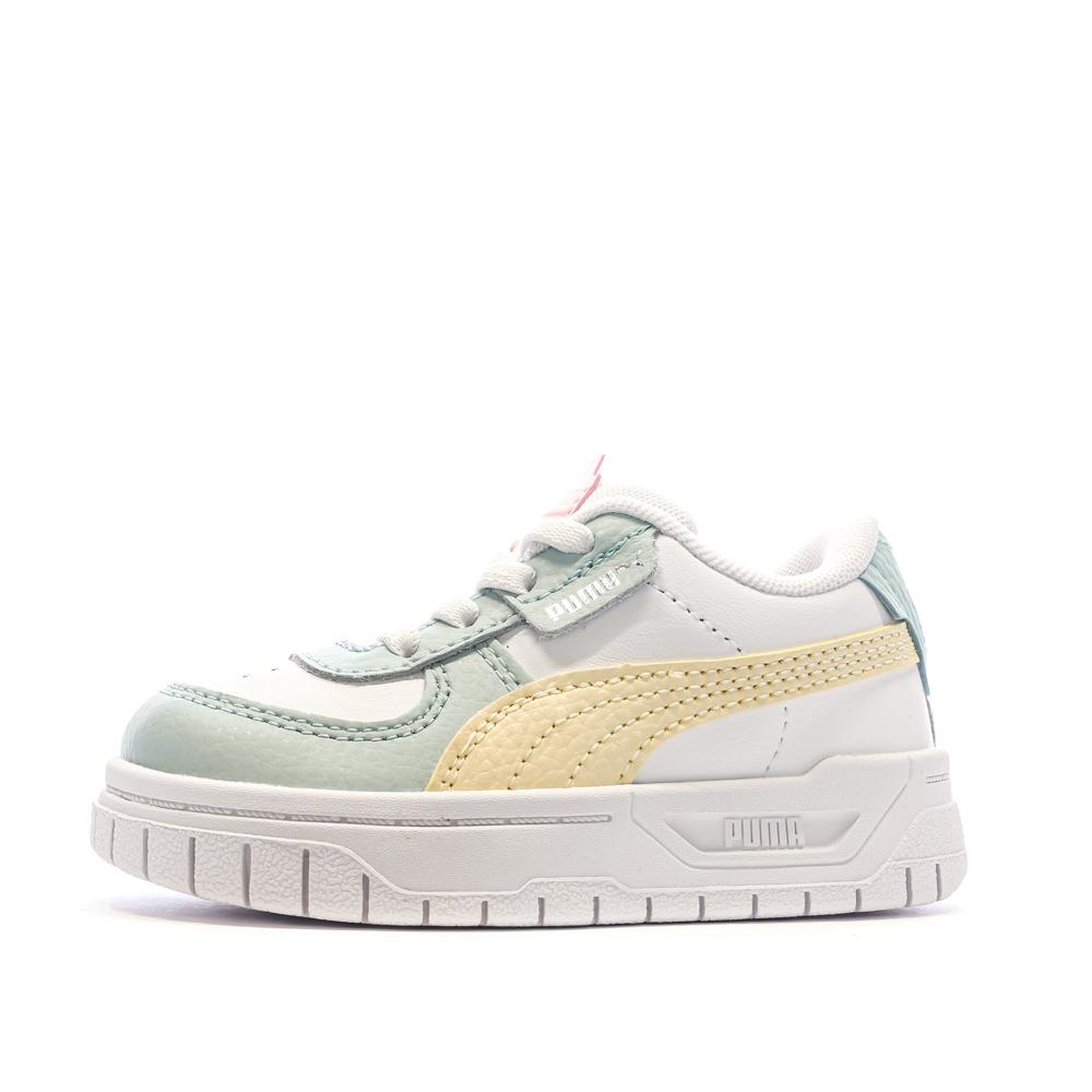 Puma Baskets Blanches/Vert d'Eau/Jaune Garçon/Fille Puma Cali Dream