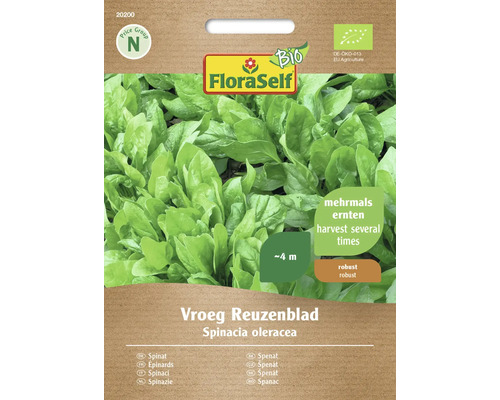 Biologische Spinazie Vroeg Reuzenblad F1 FloraSelf Biologische Groentezaden Hybride Zaden
