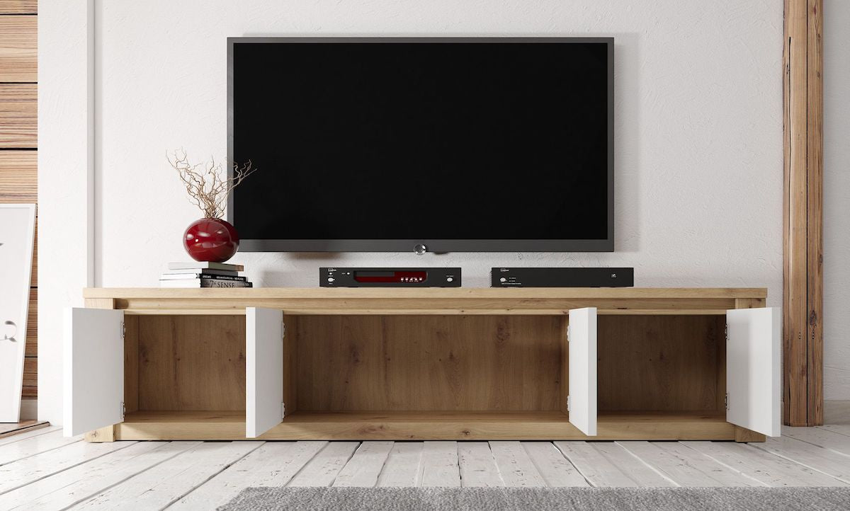 Meubella - TV-Meubel Melody - Wit - Eiken - 170 cm