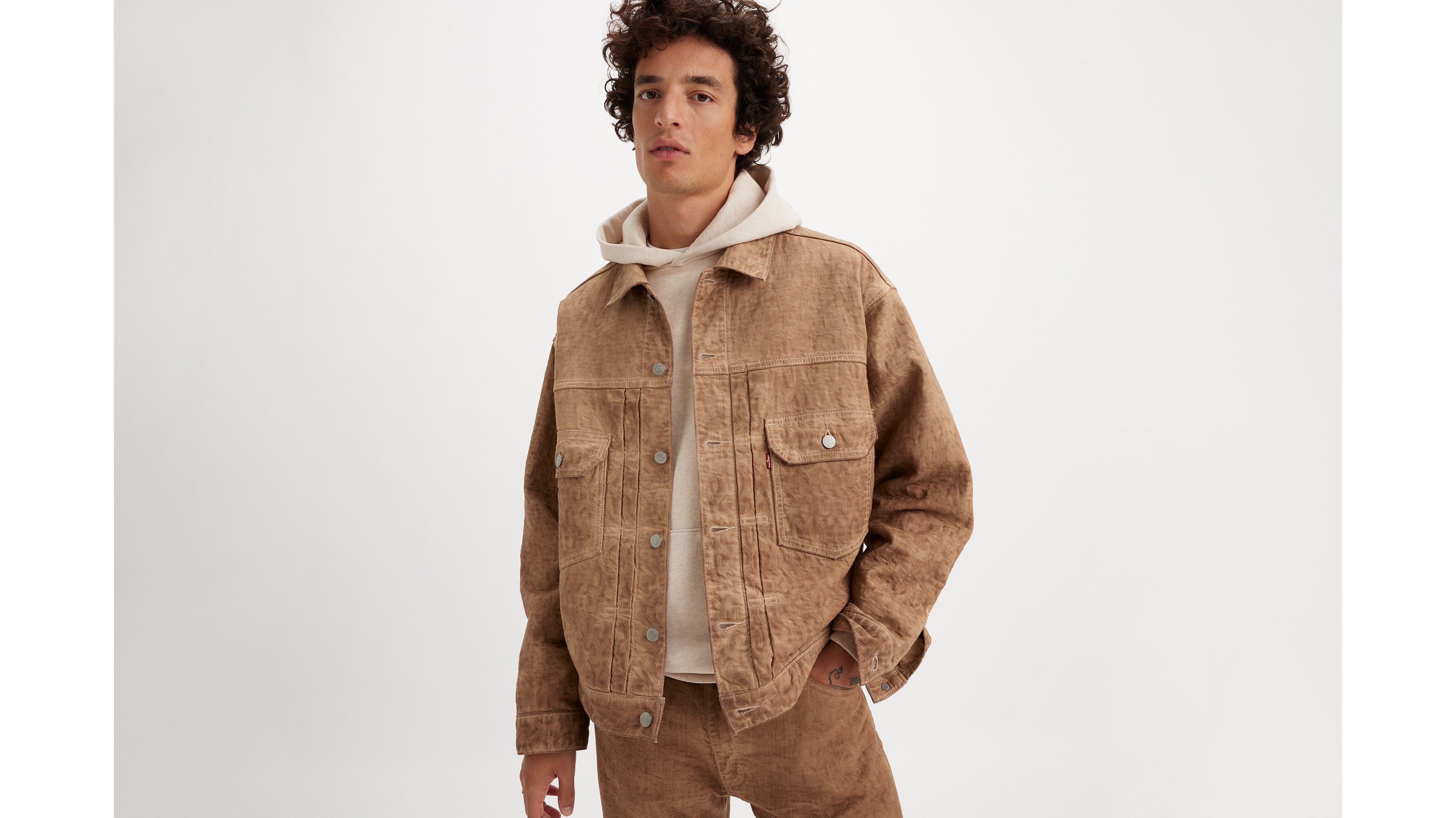 Veste Trucker jacquard Stussy & Levi's® - Khaki Two Tone Garment Dye - Marron