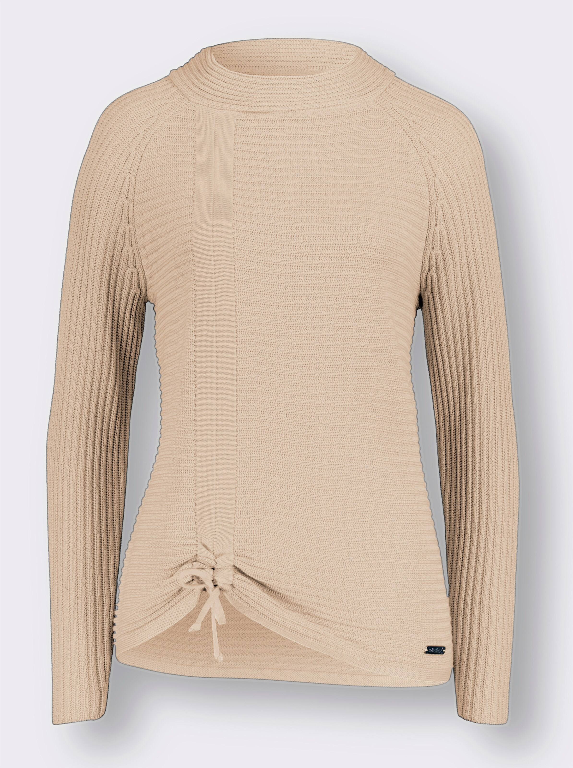 Langarm-Pullover mit Raffung am Saum