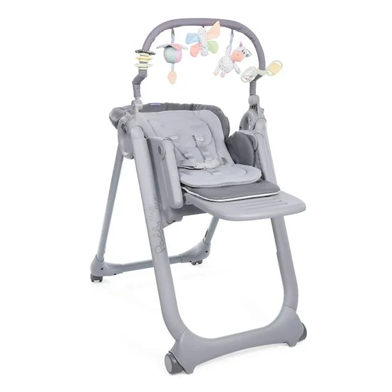 Chaise haute Polly Magic Relax 4 roues   Graphite        de               Chicco