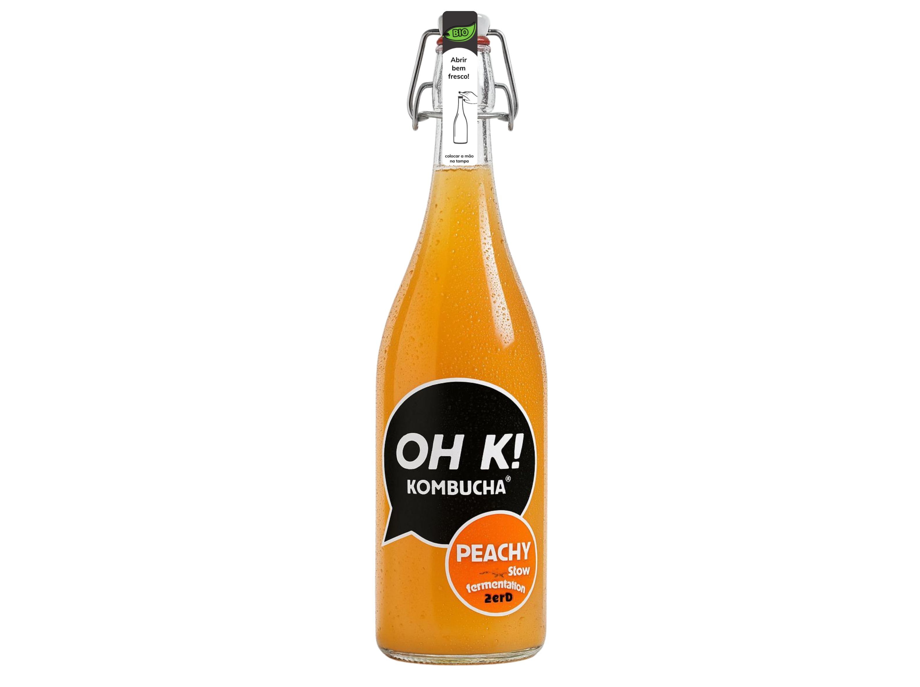 KOMBUCHA BIO OH K! PEACHY 0% AÇUCAR 750ML