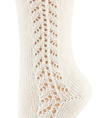 Condor Kniestrümpfe m. Lochmuster - Creme