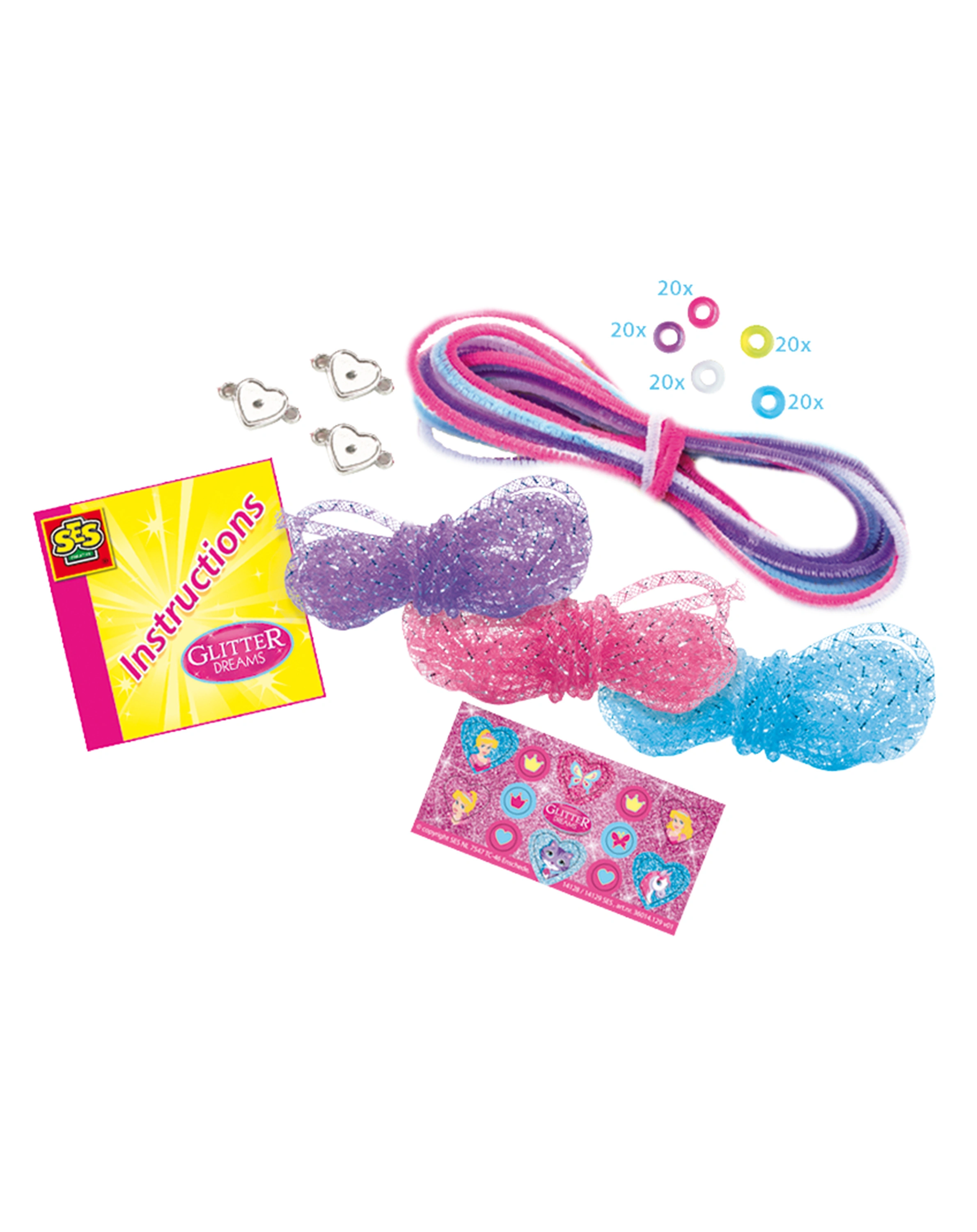 Schmuck-Bastelset GLITZERARMBÄNDER in pink/blau