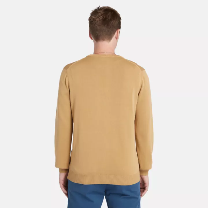 Pull teint en pièce pour homme en jaune foncé