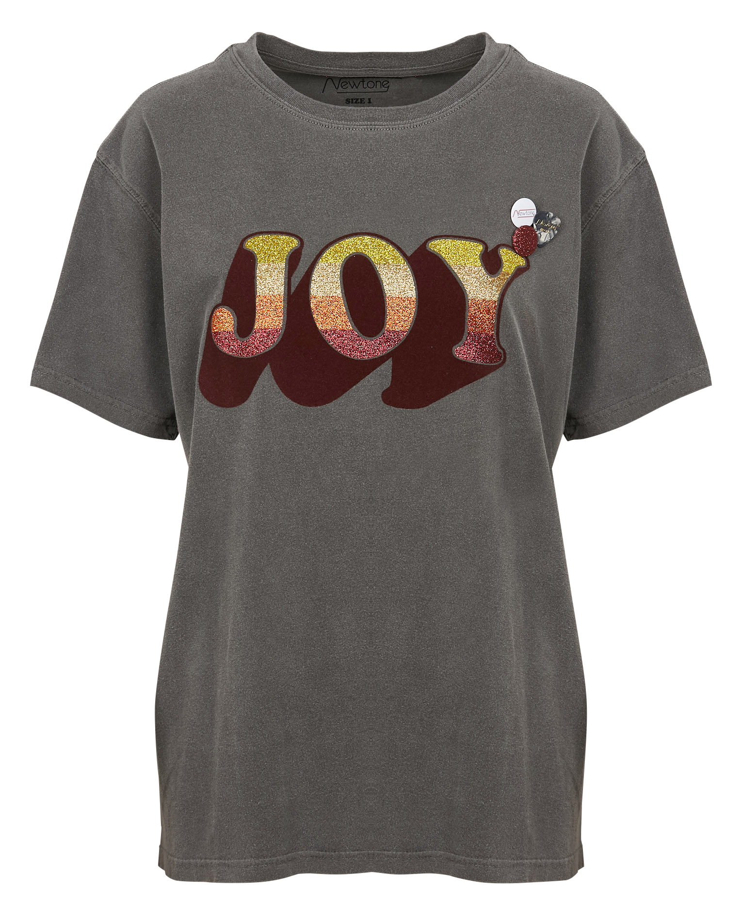TRUCKER JOY - Tee-shirt droit col rond sérigraphié en coton | Gris