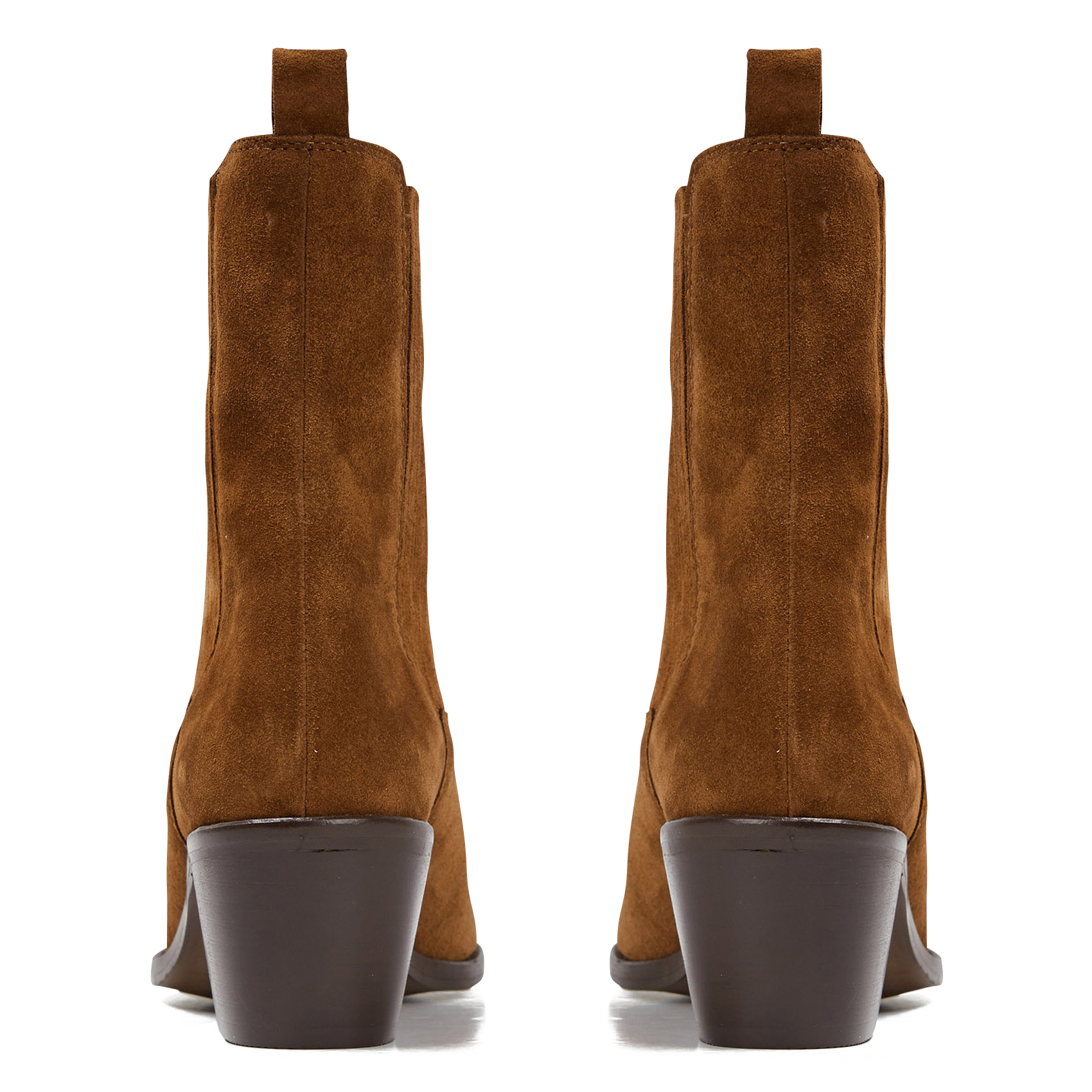 BIRMAN - Bottines western talons mi-hauts en cuir velours | Marron