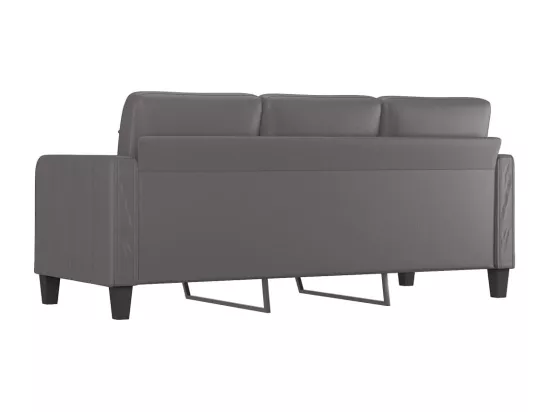 Canapé à 3 places Gris 180 cm Similicuir